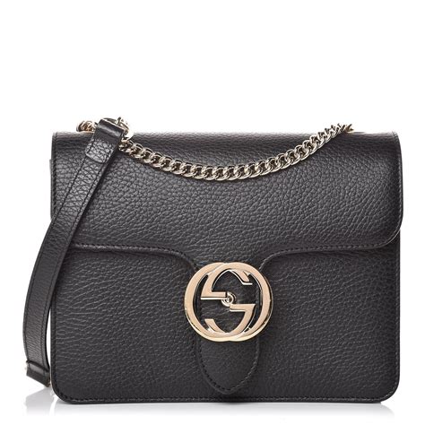 Gucci Interlocking G Shoulder Bag Small Black .